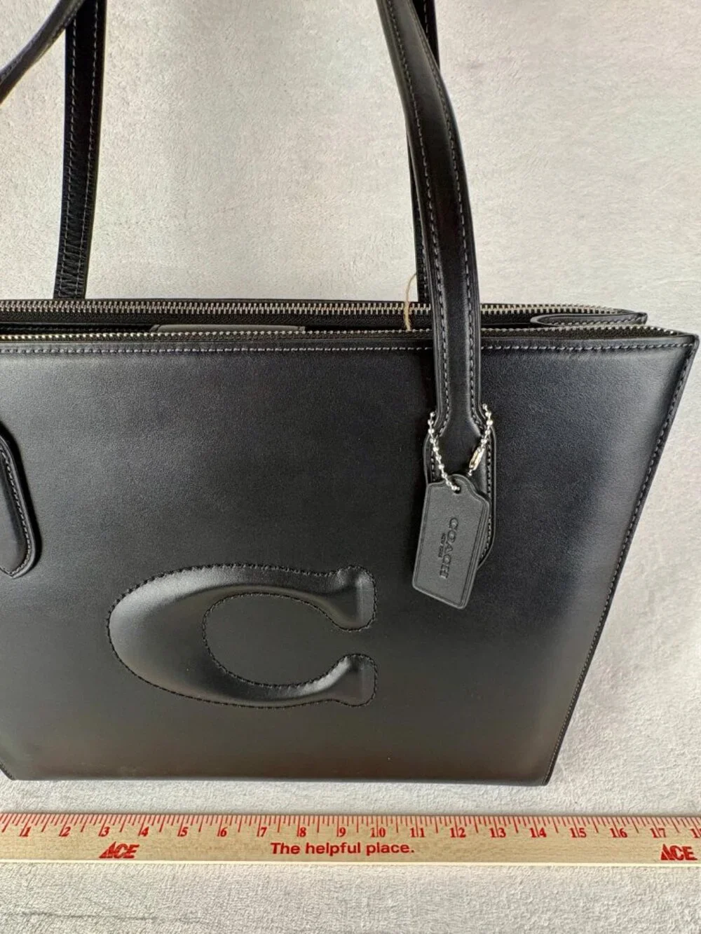 Coach NWT Nina Tote in Black Refined Leather - Picture 8 of 16